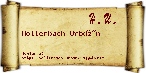 Hollerbach Urbán névjegykártya